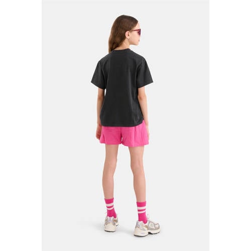 Shoeby T-shirt met printopdruk zwart Meisjes Katoen Ronde hals Printopdruk 98 104