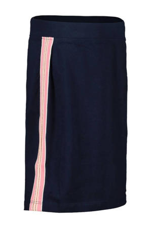 rok met contrastbies en contrastbies donkerblauw/roze