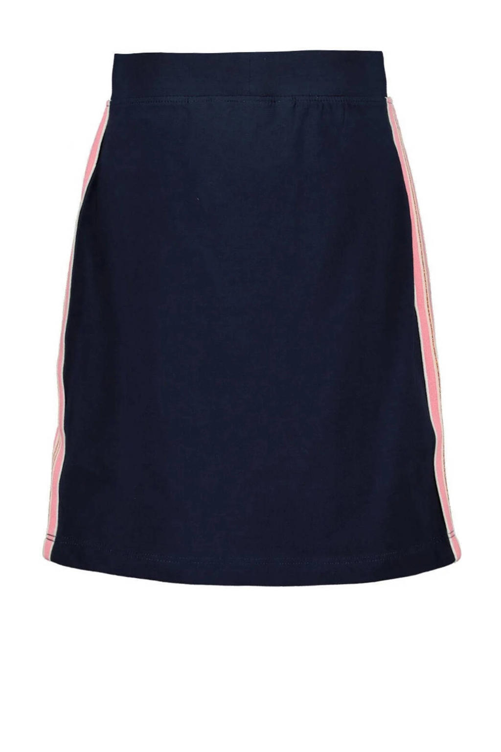 Donkerblauw en roze meisjes Tom Tailor rok met contrastbies en contrastbies voorzien van elastische tailleband