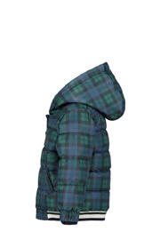 thumbnail: Tom Tailor baby geruite gewatteerde winterjas donkerblauw/groen