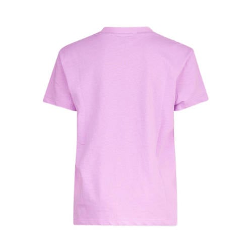 Shoeby T-shirt met printopdruk paars Meisjes Katoen Ronde hals Printopdruk 170 176