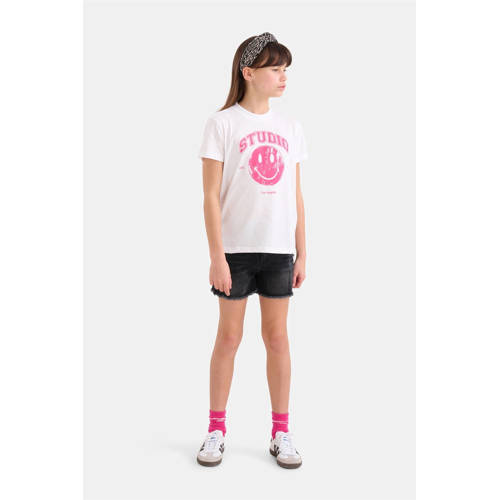 Shoeby T-shirt met printopdruk wit Meisjes Katoen Ronde hals Printopdruk 158 164
