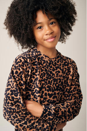T-shirtjurk La Norma met dierenprint bruin/zwart