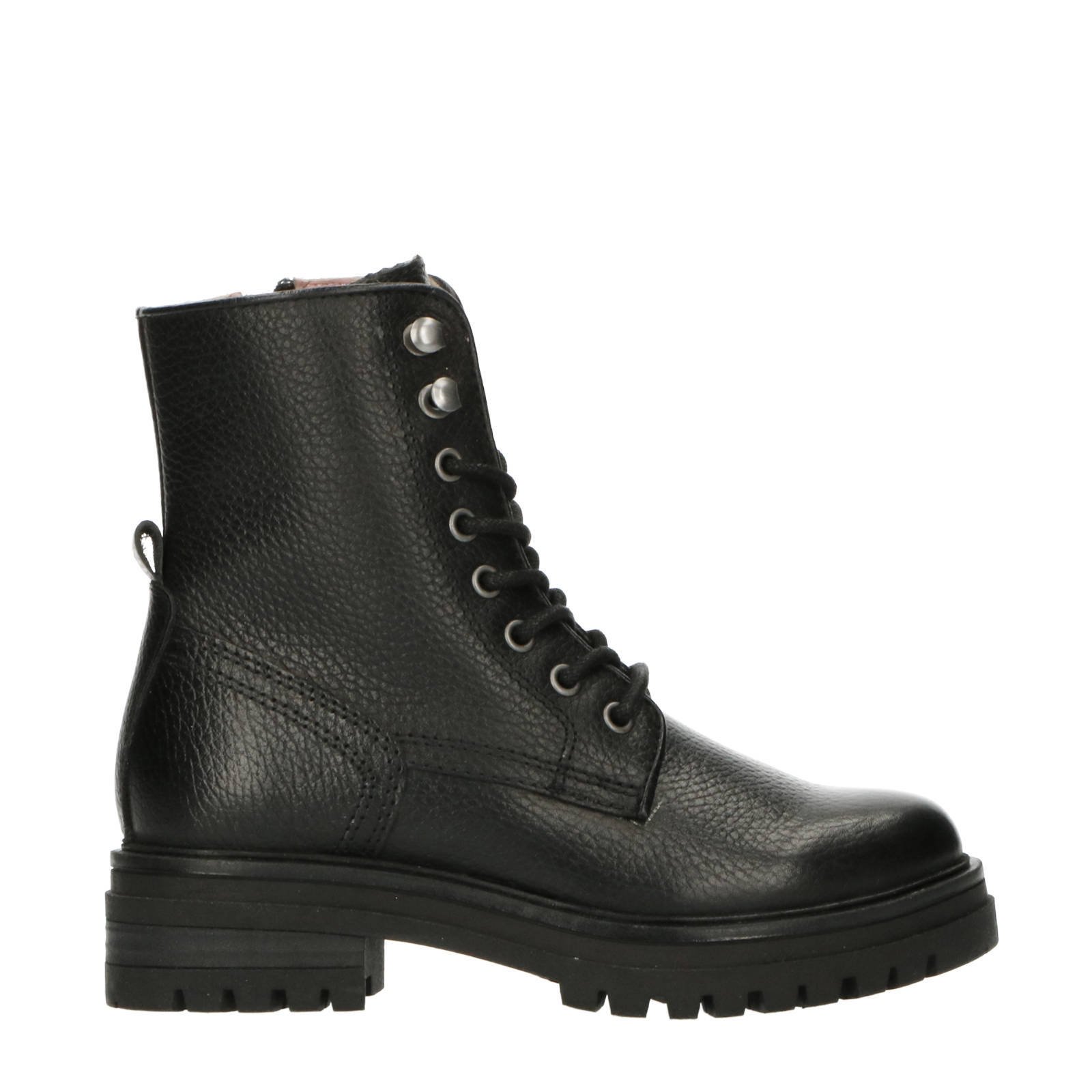 Poelman veterboots zwart sale