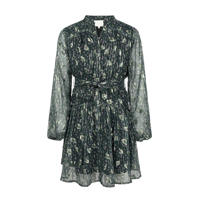 thumbnail: Groene meisjes AI&KO jurk met glitters van polyester met lange mouwen, ronde hals en knoopsluiting