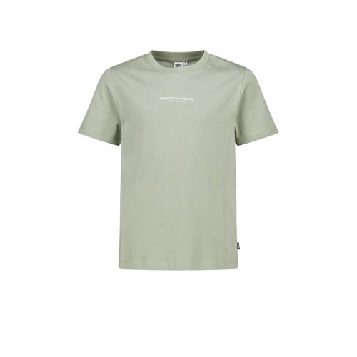 America Today T-shirt met backprint groen Jongens Katoen Ronde hals Backprint