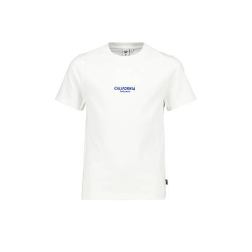 America Today T-shirt met backprint wit/blauw Jongens Katoen Ronde hals