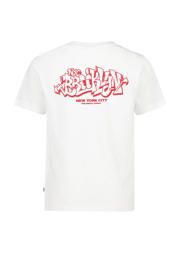 thumbnail: Wit en rode jongens America Today T-shirt van katoen met backprint, korte mouwen en ronde hals