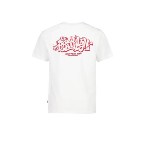 America Today T-shirt met backprint wit rood Jongens Katoen Ronde hals 134 140
