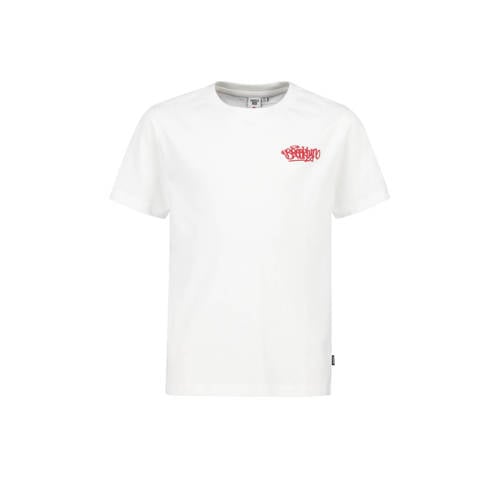 America Today T-shirt met backprint wit/rood Jongens Katoen Ronde hals