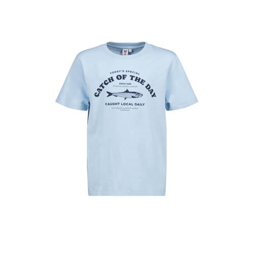 America Today T-shirt met tekst Blauw Jongens Katoen Ronde hals Tekst - 122/128