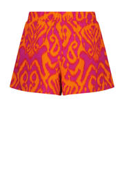 thumbnail: Fuchsia en oranje meisjes Raizzed regular fit casual short Natas van viscose met elastische tailleband