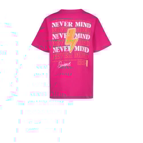 Raizzed T-shirt Safia met backprint fuchsia Roze Meisjes Katoen Ronde hals 176