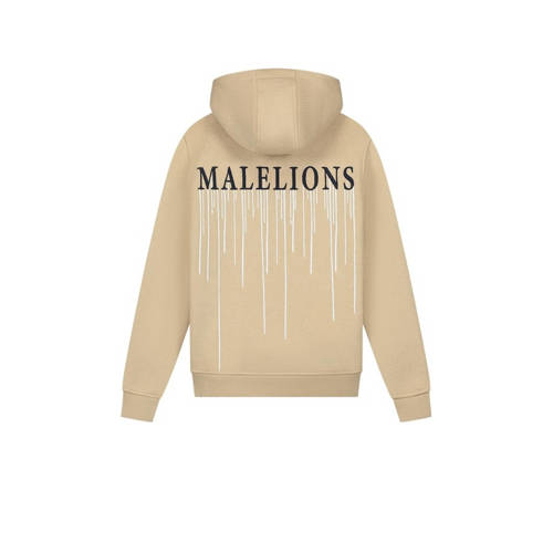Malelions hoodie Painter met backprint zand Sweater Beige Jongens Katoen Capuchon 152