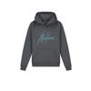 Malelions hoodie Striped Signature met printopdruk donkergrijs/grijsblauw