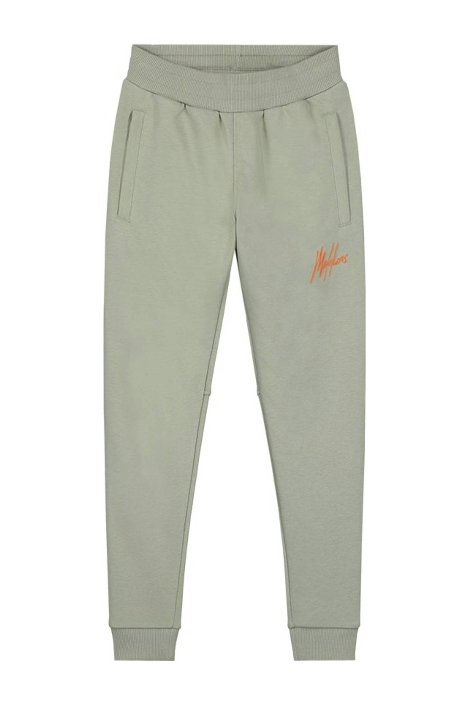 Malelions joggingbroek Striped Signature saliegroen oranje kleertjes