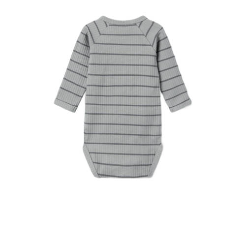 LIL' ATELIER BABY gestreepte romper NBMKAIL grijs donkergrijs Ecru Jongens Katoen Ronde hals 86