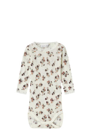 wollen romper NBFWANG offwhite/oudroze