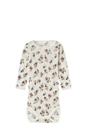 wollen romper NBFWANG offwhite/oudroze