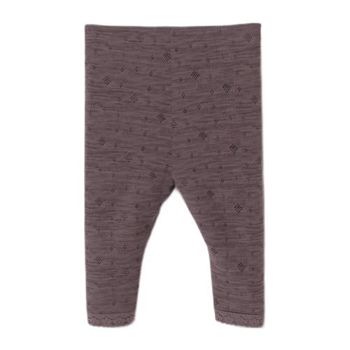 Name it BABY slim fit legging NBFWANG van merinowol en all over print paars 74