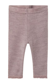 thumbnail: Lilakleurige meisjes NAME IT BABY baby slim fit legging van merinowol en all over print met elastische veter