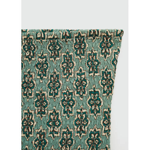 Mango Kids jurk met all over print groen Meisjes Katoen Strapless All over print 172(L)