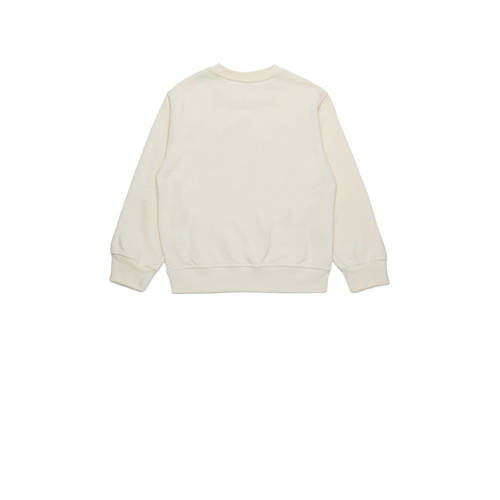 Diesel sweater met logo wit rood Ecru Jongens Katoen Ronde hals Logo 176
