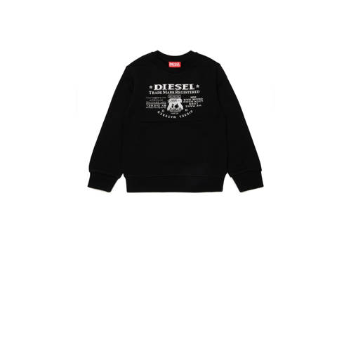 Diesel sweater met logo zwart Jongens Katoen Ronde hals Logo - maat 176 afbeelding
