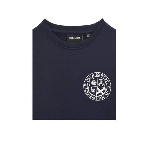 Lyle & Scott sweater met printopdruk donkerblauw Printopdruk 152 158