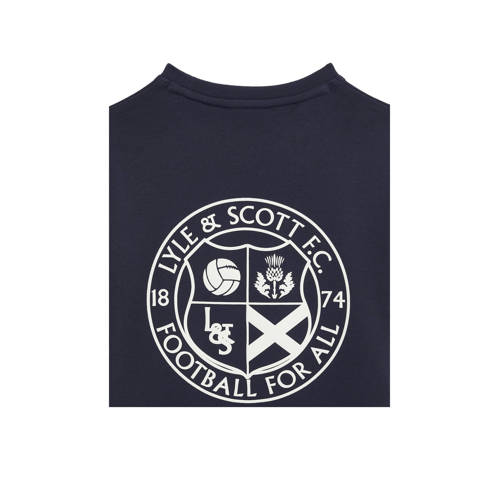 Lyle & Scott sweater met printopdruk donkerblauw Printopdruk 152 158