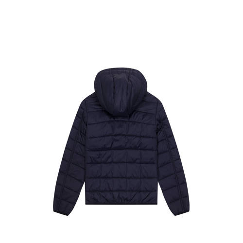Lyle & Scott gewatteerde jas donkerblauw Jongens Nylon Capuchon Effen 140 146