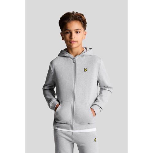 Lyle & Scott gemêleerd sweatvest grijs gemêleerd Jongens Katoen Capuchon - maat 98/104 afbeelding