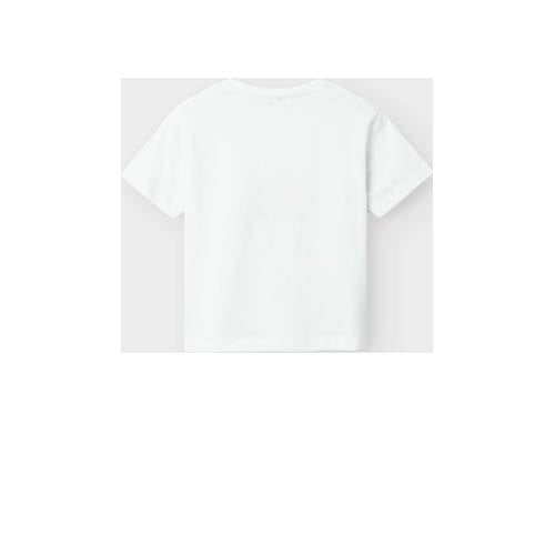 name it MINI T-shirt NMMFIRKANO met printopdruk wit Jongens Katoen Ronde hals 98