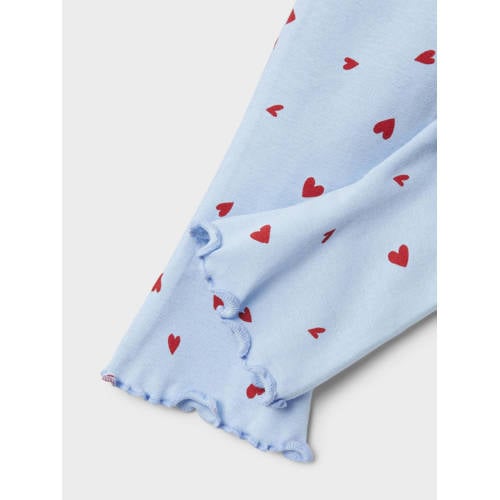 name it BABY broek met hartjes lichtblauw rood Meisjes Katoen Hartjes 56