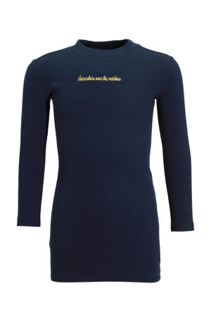 ribgebreide jurk Reem donkerblauw