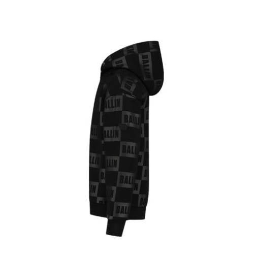 Ballin hoodie met all over print zwart donkergrijs Sweater Jongens Katoen Capuchon 140