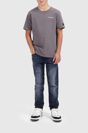 thumbnail: Dark blue denim jongens Ballin straight leg jeans The Noah dark blue van denim met rits- en knoopsluiting en effen