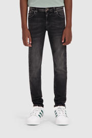 thumbnail: Grey denim jongens Ballin regular fit jeans The Noah van denim met ritssluiting en effen