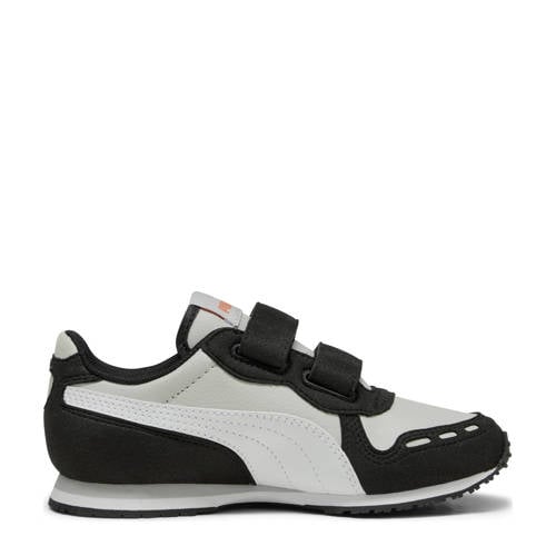 Puma Cabana Racer sneakers grijs/zwart/wit Jongens/Meisjes Imitatieleer - 28
