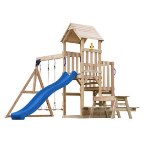  Mette Swing Set with Double Swing and Picnic Table