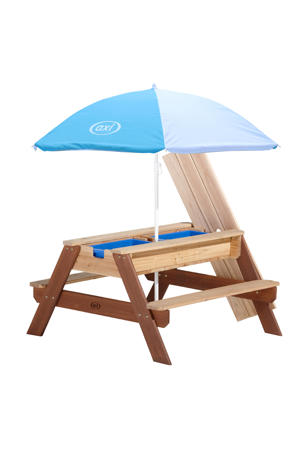 Nick Sand & Water Picnic Table Brown with Umbrella