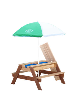 Nick Sand & Water Picnic Table Brown with Umbrella