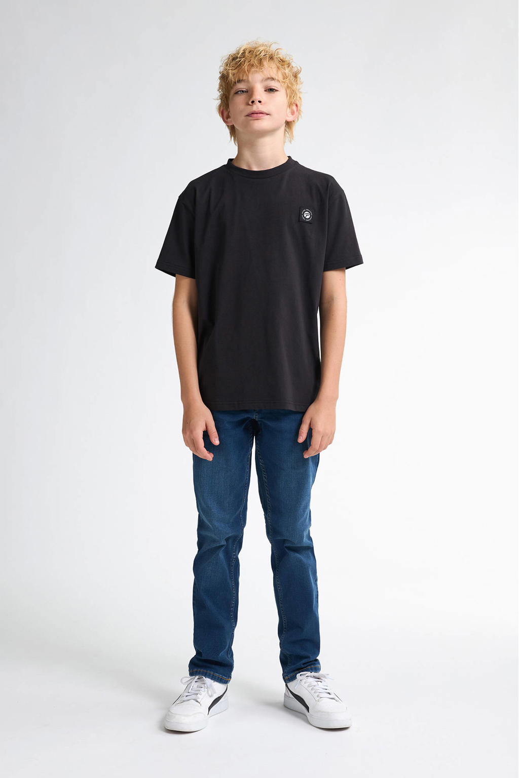 Blauwe jongens Petrol Industries regular fit jeans van denim met effen