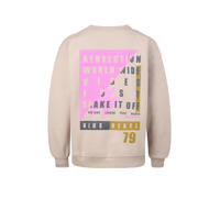 thumbnail: Blue Rebel sweater Layla met backprint beige/roze