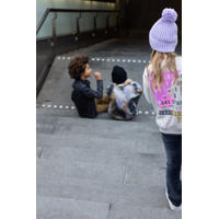 thumbnail: Blue Rebel sweater Layla met backprint beige/roze