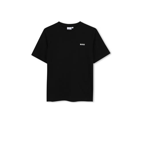 BOSS T-shirt zwart Jongens Katoen Ronde hals Effen - maat 128 afbeelding