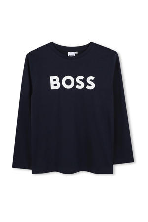 longsleeve met logo donkerblauw