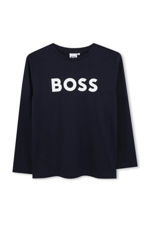 longsleeve met logo donkerblauw