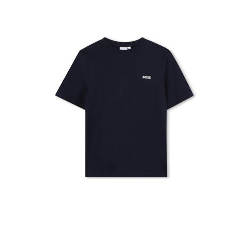 BOSS T-shirt donkerblauw Jongens Katoen Ronde hals Effen - maat 164 afbeelding