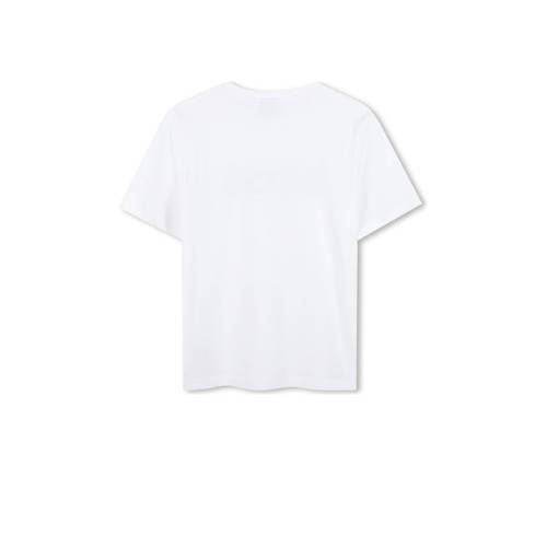 Boss T-shirt met logo wit Jongens Katoen Ronde hals Logo 164